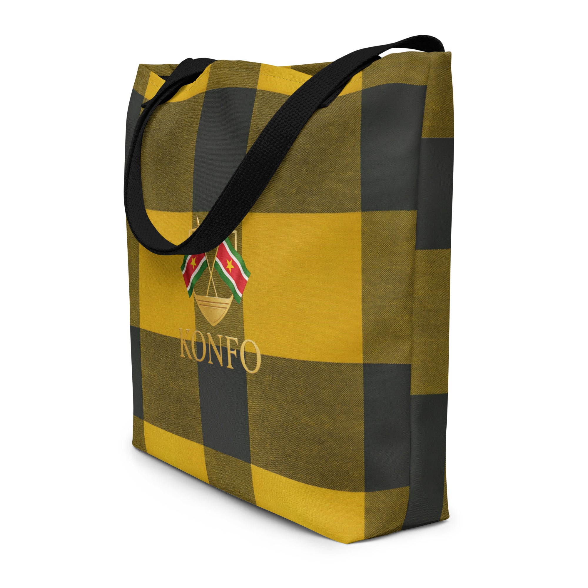 Konfo Yellow Plaid (Tote Bag Large)