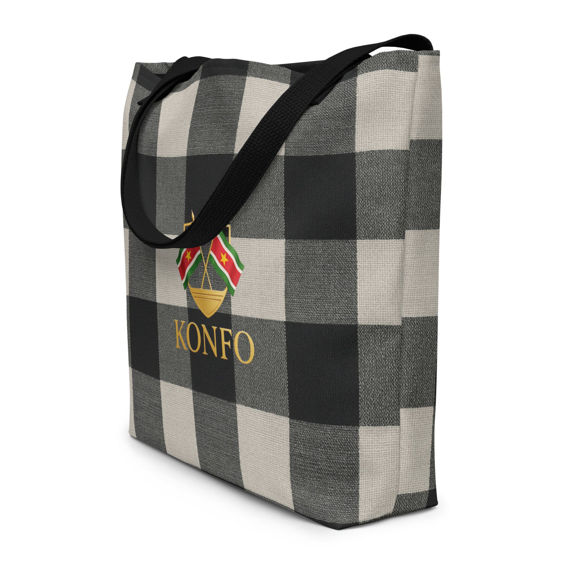 Konfo Black Plaid (Tote Bag Large)