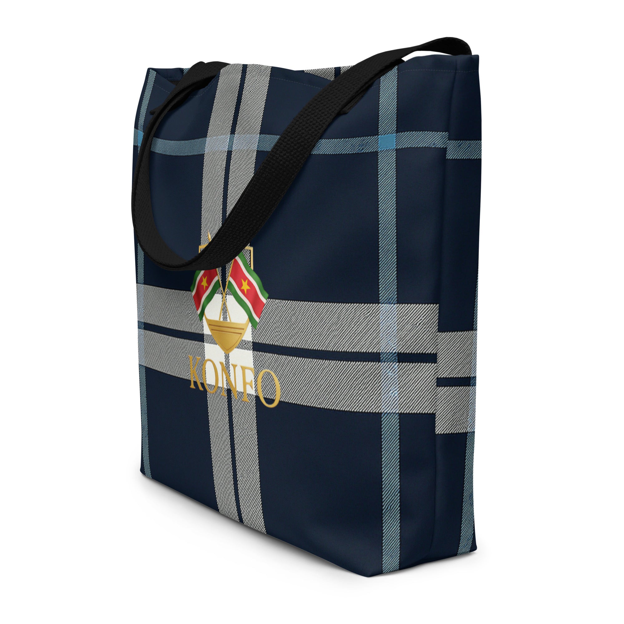 Konfo Navy Check (Tote Bag Large)